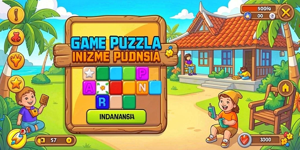 Menampilkan karakter utama dalam aksi petualangan.